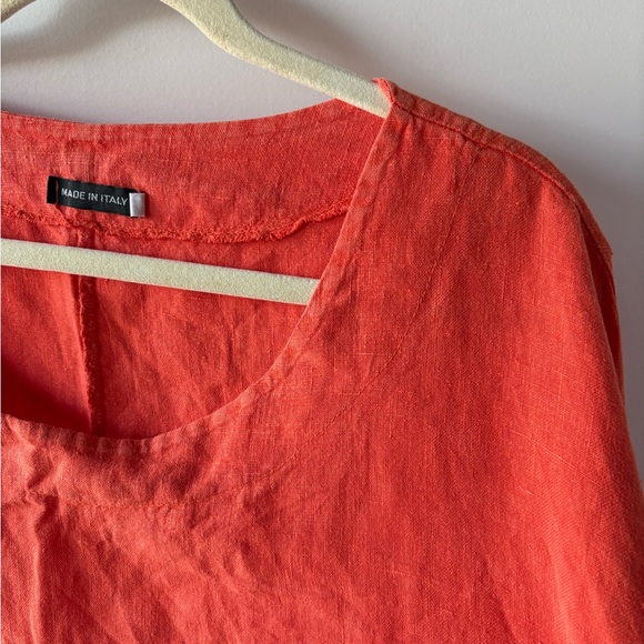 Made in Italy Orange Linen Tunic - Picture 4 of 6